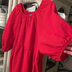 Old Navy bright red Puffed Sleeve Poet Shirt Top Blouse 2X